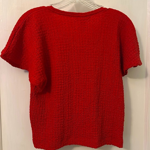 H&M Textured Jersey Top in red, Size S - Picture 4 of 9
